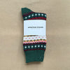 Women's Cotton Fair Isle Crew Sock, Forest Green