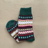 Women's Cotton Fair Isle Crew Sock, Forest Green