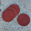Leather NH Coasters, Chestnut