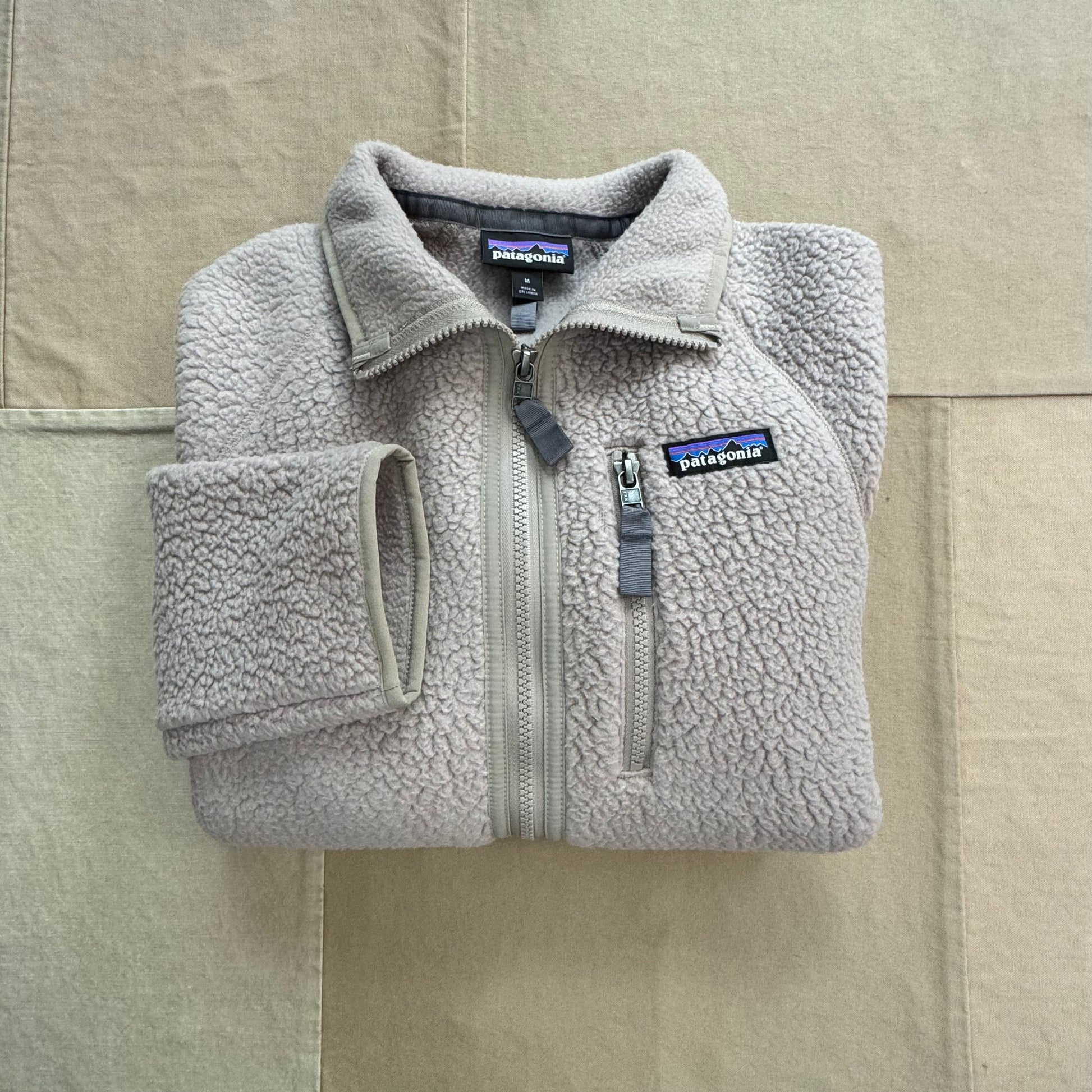 Men s Retro Pile Fleece Jacket Seabird Grey