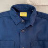 Round Tail Over Shirt, Navy Herringbone