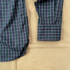 Long Sleeve Button Down Shirt, Navy Green Windowpane