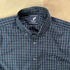 Long Sleeve Button Down Shirt, Navy Green Windowpane