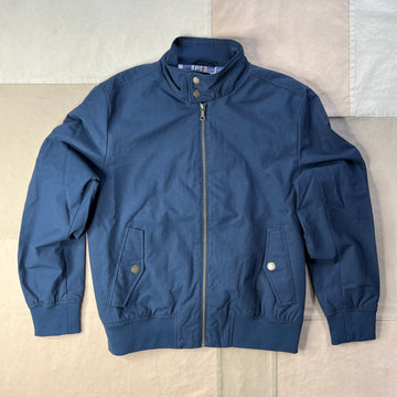 Harrington Jacket in Cotton Blend, Navy