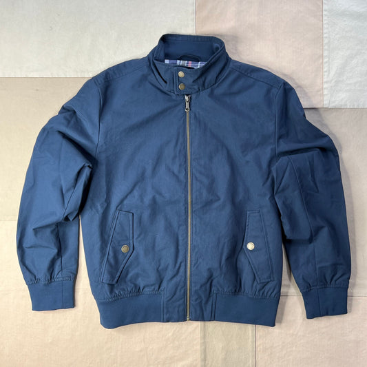 Harrington Jacket in Cotton Blend, Navy