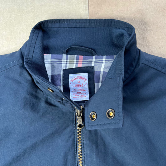 Harrington Jacket in Cotton Blend, Navy