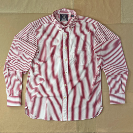 The Hull Long-Sleeve Stripe Button Down, Crimson