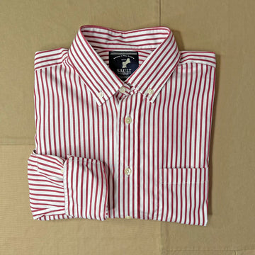 The Hull Long-Sleeve Stripe Button Down, Crimson