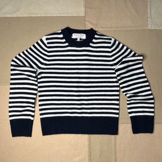 Marais Crewneck Sweater in Cashmere, Navy/Ivory