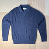 Shaker Stitch Polo Sweater, Navy