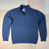 Wool Blend Ribbed Sweater, Navy