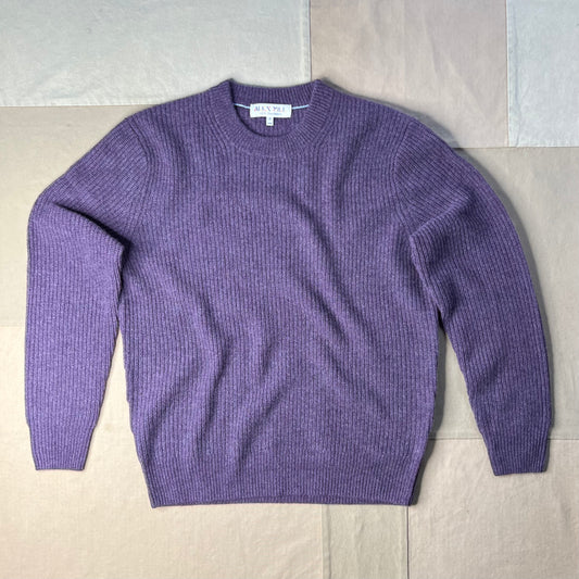 Jordan Sweater in Washed Cashmere, Heather Amethyst