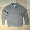 Shaker Stitch Polo Sweater, Frost Gray