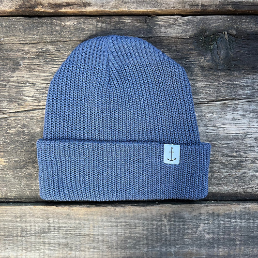 Anchor Upcycled Cotton Beanie, Denim