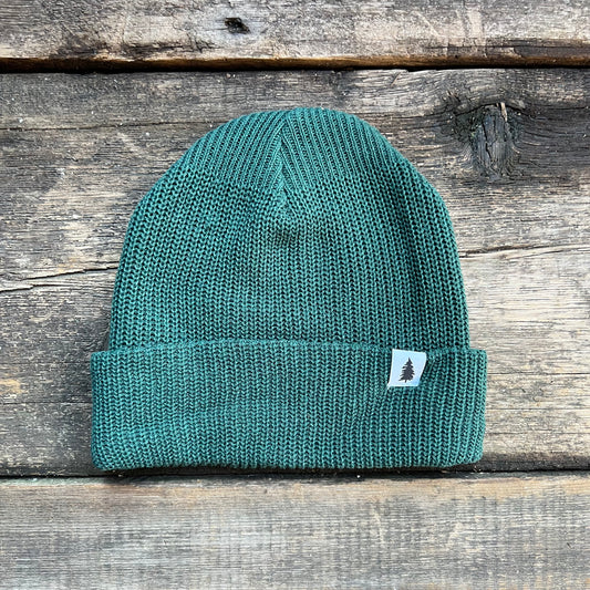 Forest Upcycled Cotton Beanie, Bottle Green