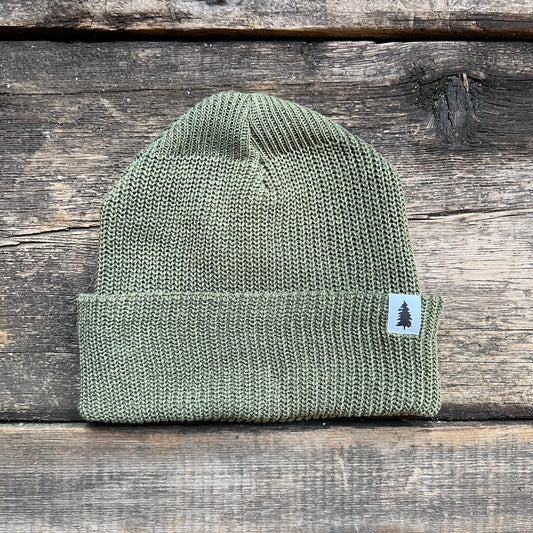Forest Upcycled Cotton Beanie, Moss
