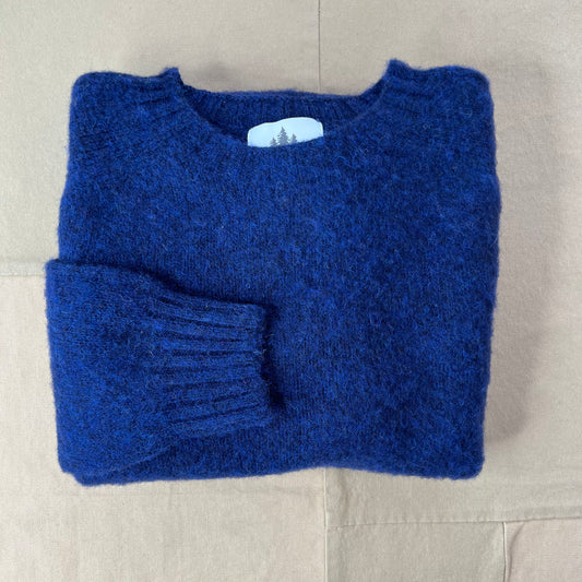 Brushed Wool Crew Sweater, Night Sky