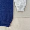 3-Tone Brushed Crewneck Sweater, Amber/Navy/Cameo