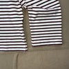 Marseille Boatneck Striped Tee in Cotton, Off White/Burgundy