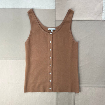 Louisa Cardigan in Cotton Cashmere, Mochaccino
