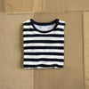 Short Sleeve Linen Stripe T-shirt, Navy/White