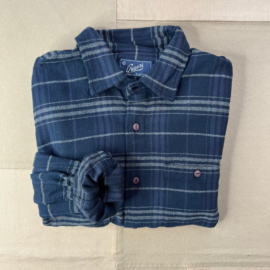 Colorado Midweight Flannel, Navy Stripe