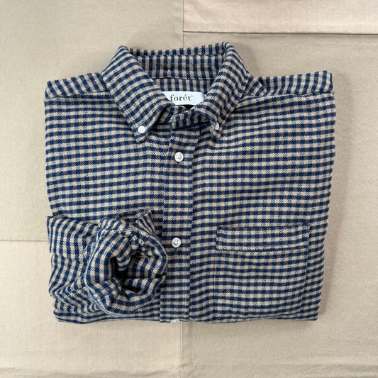Creek Flannel Shirt, Burnt Khaki/Navy