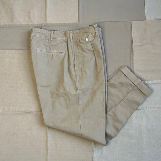 Standard Pleated Pant in Cotton Linen, Khaki