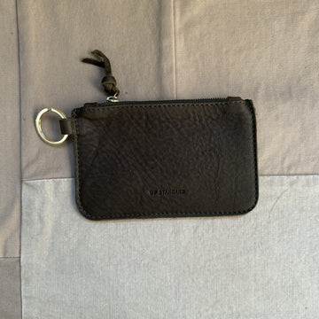 Leather Zip Key Pouch, Olive