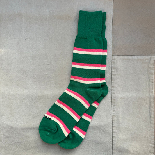 Rugby Stripe Socks, Green