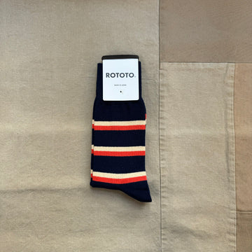 Rugby Stripe Socks, Navy