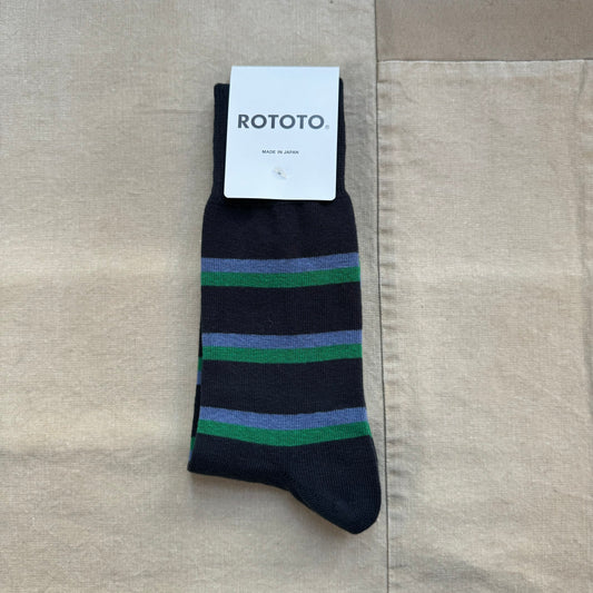 Rugby Stripe Socks, Charcoal