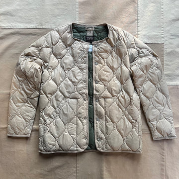 Unisex Military Crew Neck Down Jacket, Beige