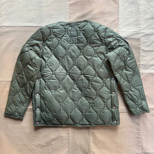 Unisex Military Crew Neck Down Jacket, Olive