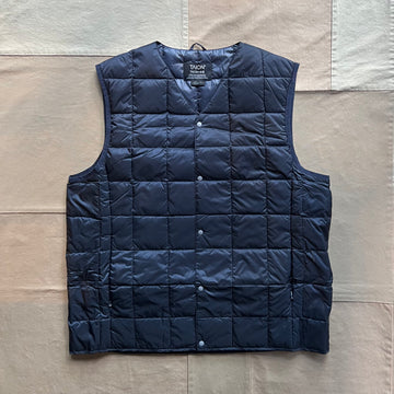 V-Neck Button Down Vest, Dark Navy