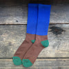 Multi Loose Pile Sock, Blue/Brown