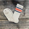 Merino Activity Socks, Tan with Navy Rust