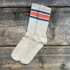 Merino Activity Socks, Tan with Navy Rust