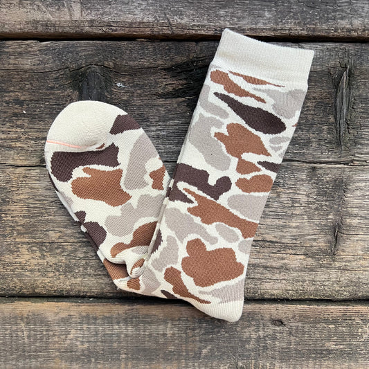 Pile Camo Crew Socks, Sand