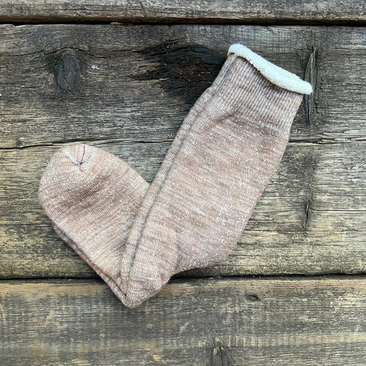 Double Face Crew Socks, Camel