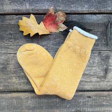 Double Face Crew Socks, Yellow