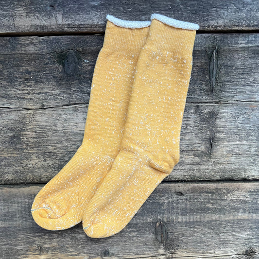 Double Face Crew Socks, Yellow