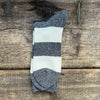 Wool Cashmere Stripes Crew Socks, Off White