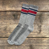 Merino Activity Socks, Grey with Red Navy