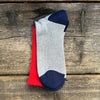 Multi Loose Pile Sock, Red/Gray