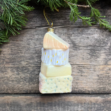 Cheese Stack Glass Ornament