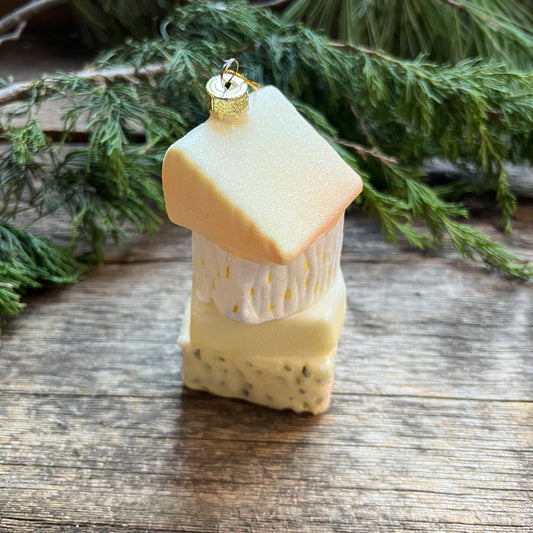 Cheese Stack Glass Ornament