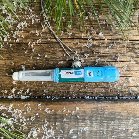 Ozempic Glass Ornament