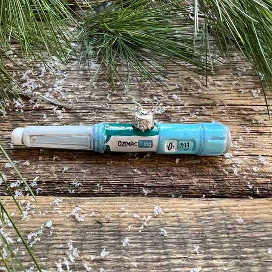 Ozempic Glass Ornament