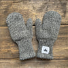 Wool Deerskin Mitten, Dark Grey Melange